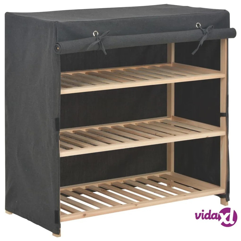 vidaXL Scarpiera con Rivestimento Grigia 79x40x80 cm in Tessuto