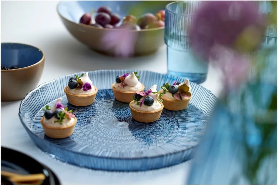 Piatto da portata in vetro blu ø 30 cm Kusintha - Bitz