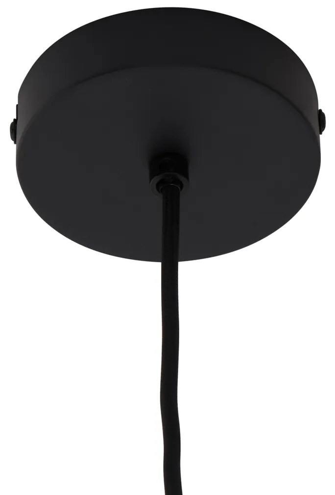 Lampada a sospensione retrò nera con vetro bronzo - Bizle