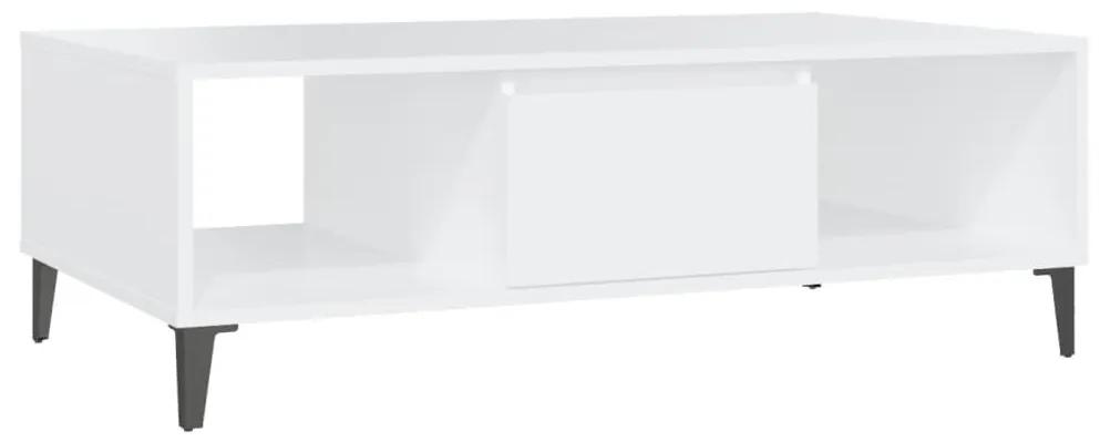 Tavolino da salotto bianco 103,5x60x35 cm in truciolato