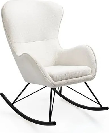Poltrona a dondolo Liberto 3 bianco/nero - H106 cm