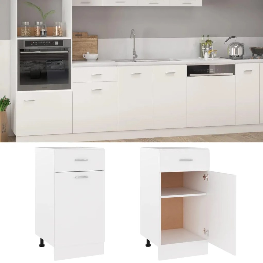 Armadio inferiore cassetto bianco 40x46x81,5 legno multistrato