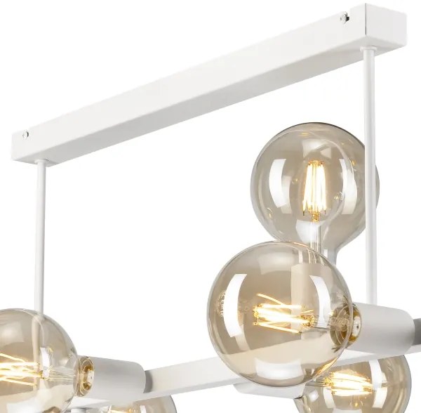 Lampadario a sospensione con supporto rigido ASTRID 8xE27/60W/230V bianco