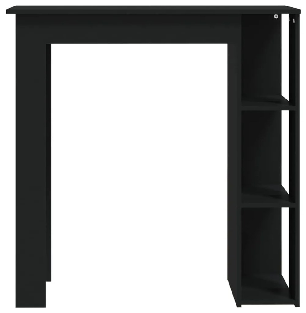 Tavolino da bar con ripiani nero 102x50x103,5cm in truciolato