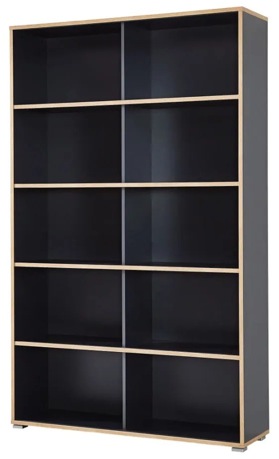 Libreria nera in rovere 120x196 cm Slide - Germania