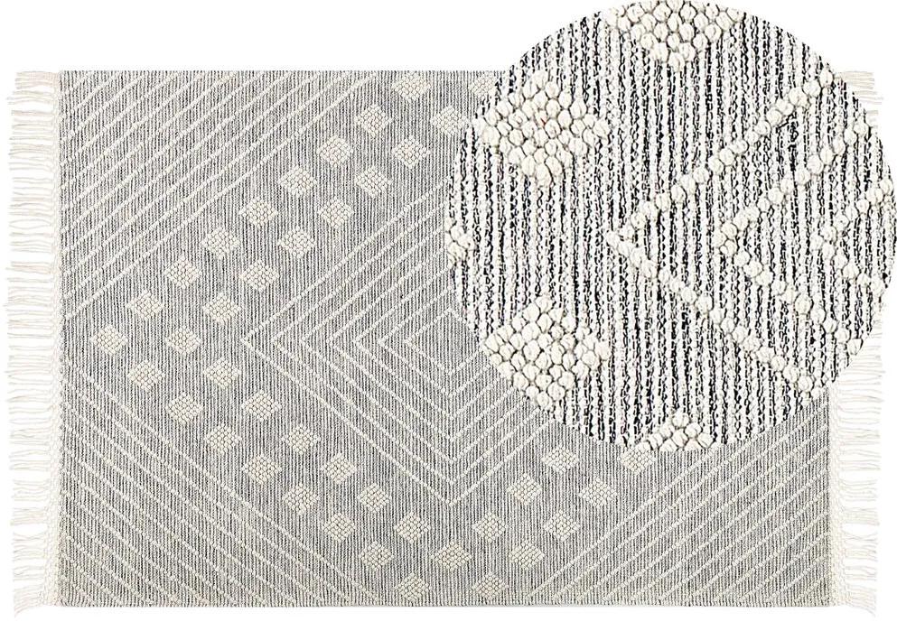 Tappeto lana grigio e bianco 160 x 230 cm SAVUR Beliani