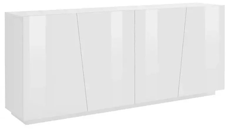 Credenza VEGA Moderna con 4 Ante a Battente in Bianco Lucido