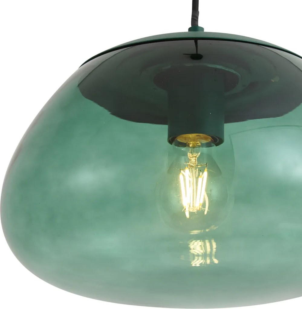 Lampada a sospensione retrò verde con vetro verde - Giselle