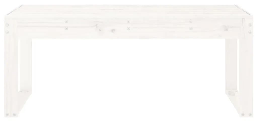 Panca da giardino bianca 110x38x45 cm legno massello di pino