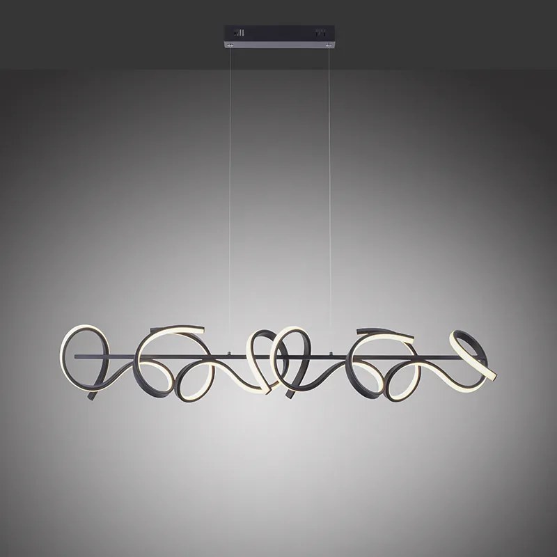 Lampada a sospensione di design nera incl. LED e dimmer - Krisscross