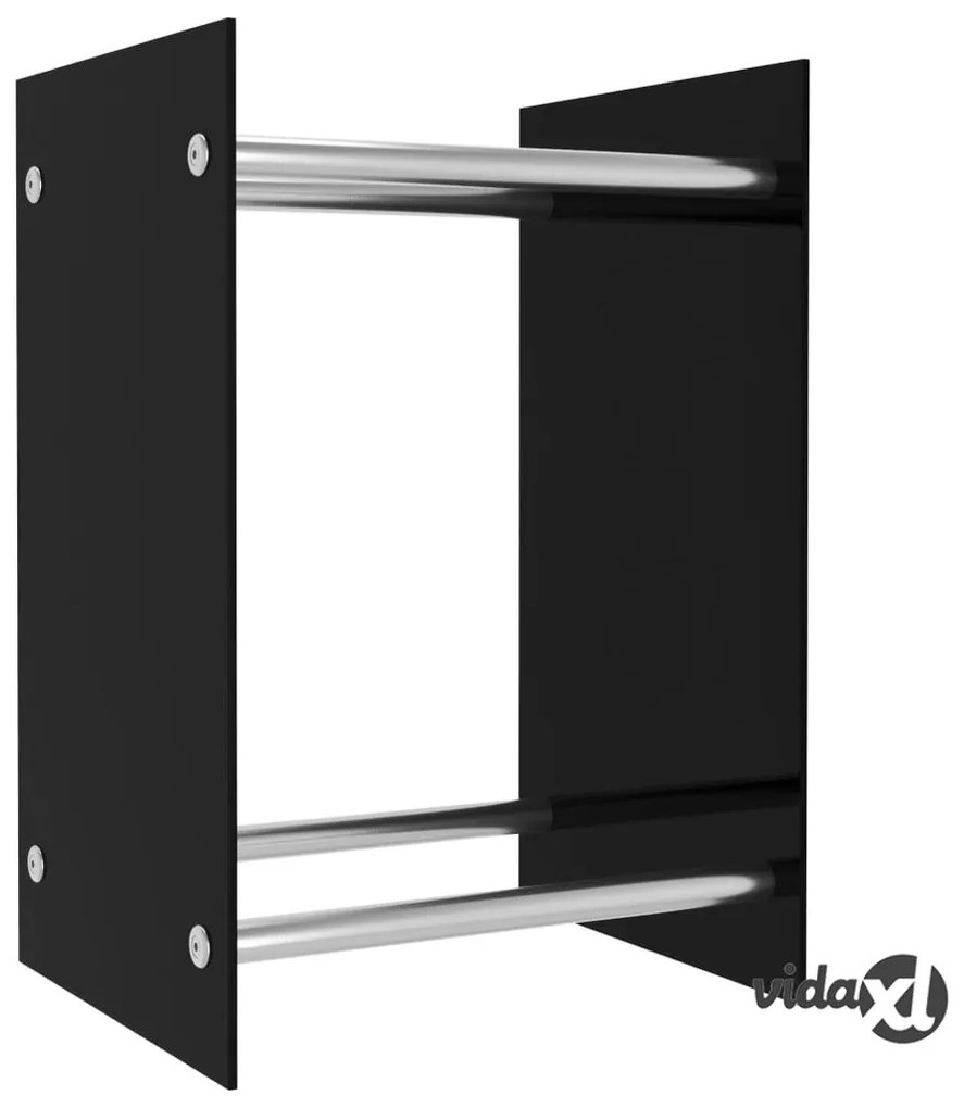 vidaXL Porta Legna Nero 40x35x60 cm in Vetro