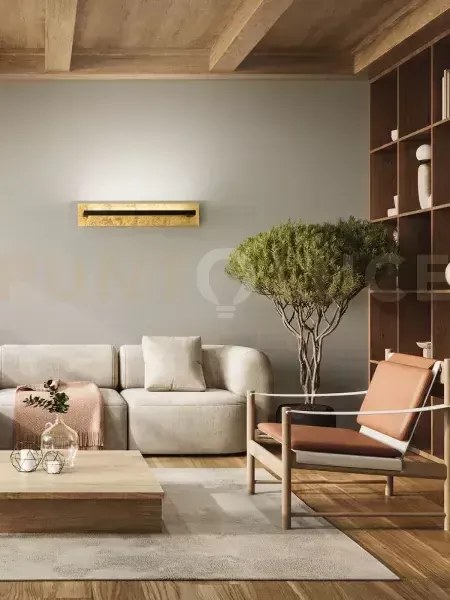 Applique in metallo foglianero opaco + foglia oro matt black led 18...