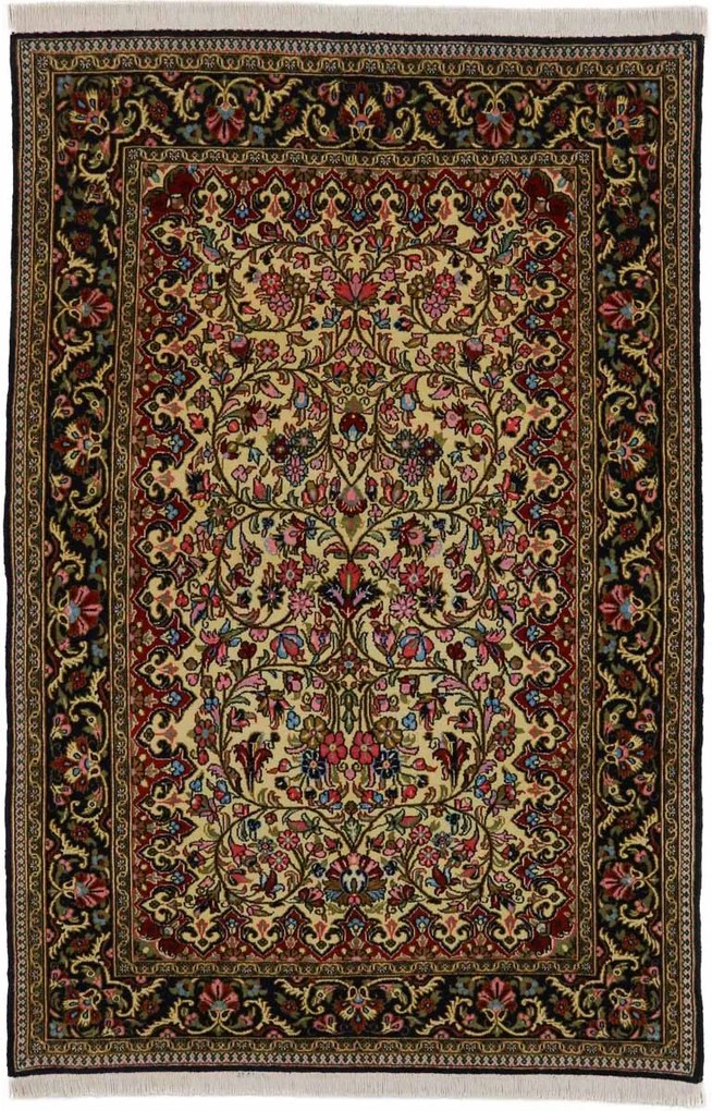 Ghom Tappeto persiano 190x110 Blu (Iran) Annodato A Mano