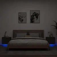 Comodini a Parete con Luci LED 2 pz Nericod mxl 132933