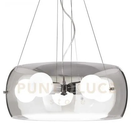 Audi-10 lampadario a sospensione in vetro fume' lampadine incluse 5...