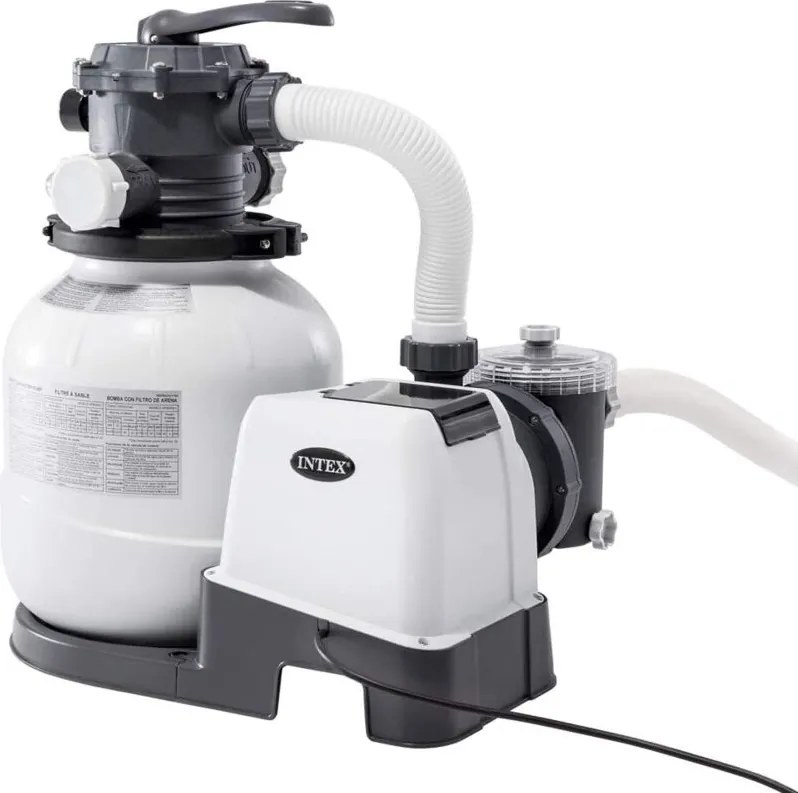 Intex - 26646 pompa filtro a sabbia per piscina fuori terra 7900 lt/h con filtraggio a 6 funzioni