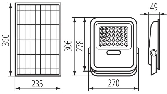 Kanlux 36607 - Proiettore LED con pannello solare e sensore 15W/15000 mAh 3,2V IP65 +RC