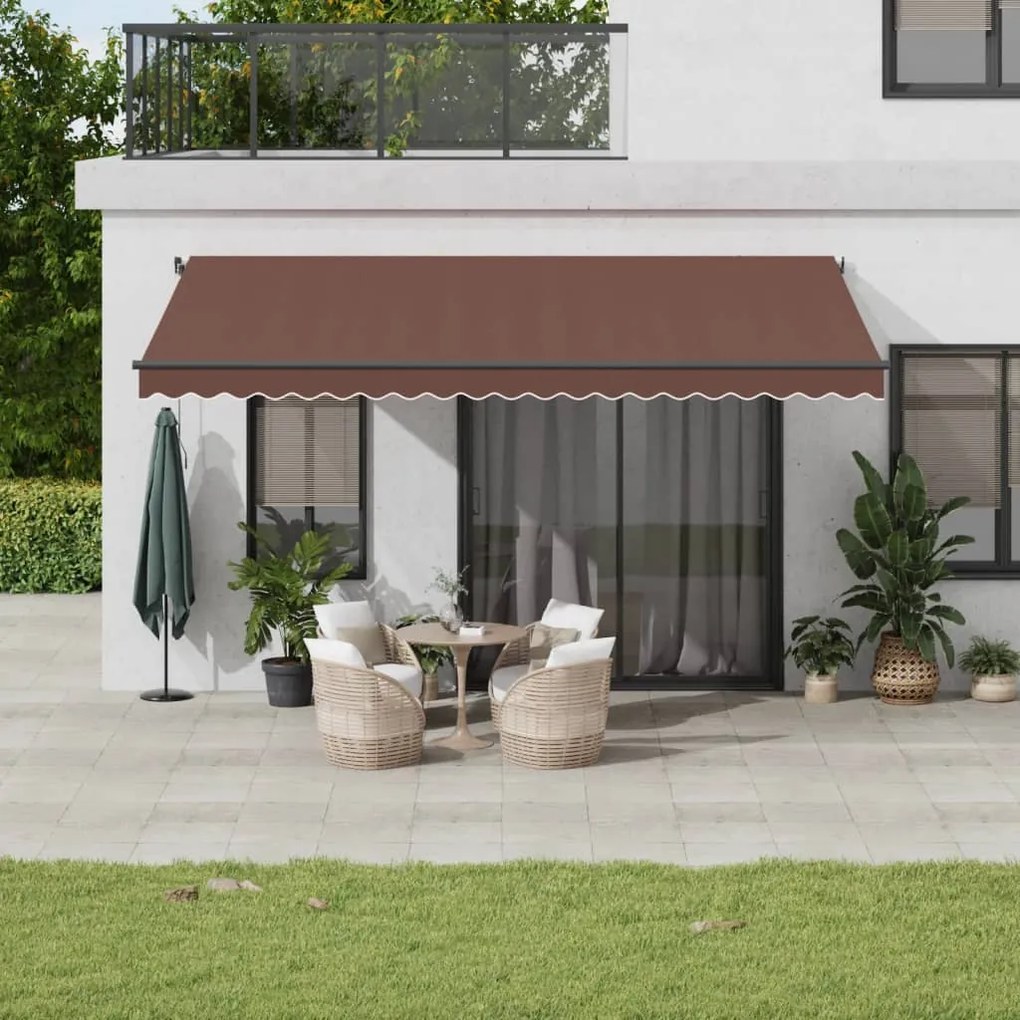 Tenda Da Sole Retrattile Manuale Marrone 500x350 Cm /