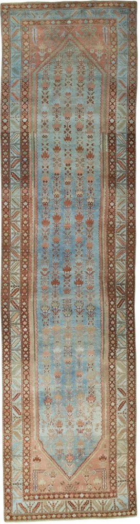 Hamedan Tappeto persiano 120 x 450 Blu (Iran) Annodato A Mano