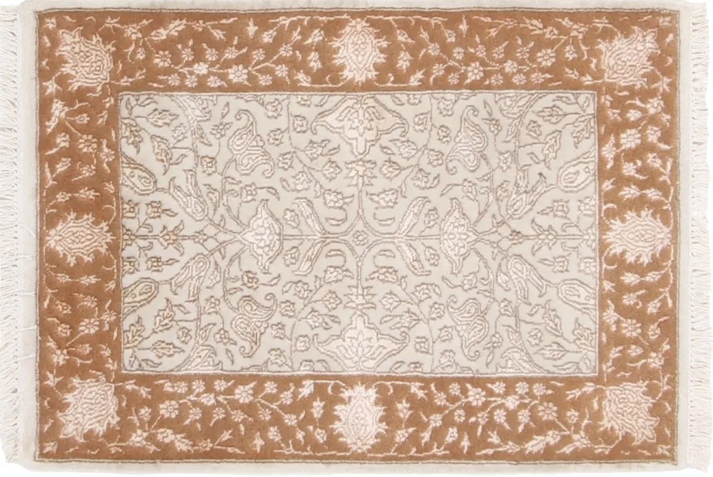 Tabriz Tappeto 90 x 60 Rosa (Indian) Annodato A Mano