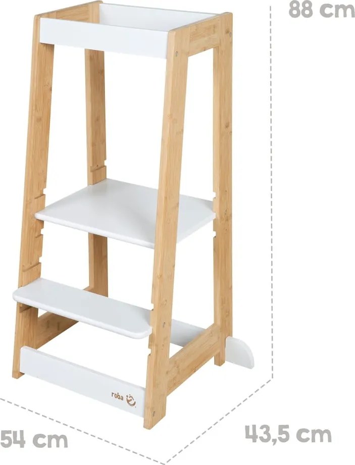 Torre di apprendimento bianca in bambù – Roba