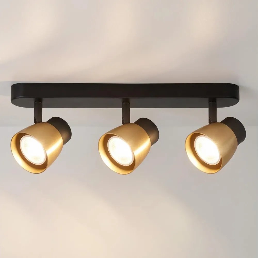 Brilagi - Faretto NUGGET 3xGU10/30W/230V nero/oro