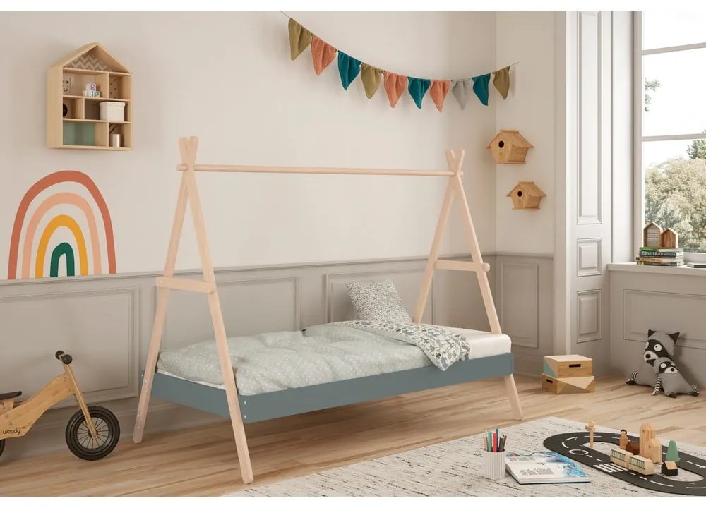 Letto per bambini in legno di pino verde/naturale 90x200 cm Trufa - Marckeric