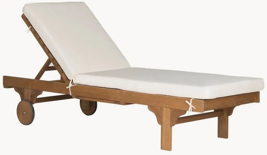 Lettino prendisole in legno di eucalipto con ruote Newport