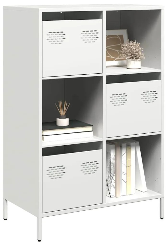 Credenza Bianca 68x39x103,5 Cm İn Acciaio /