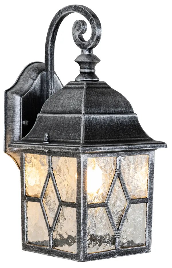 Lanterna da parete per esterni romantica argento antico - London