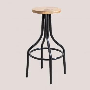 Sgabello alto in legno (75,5 cm) Zyner Nero - Sklum