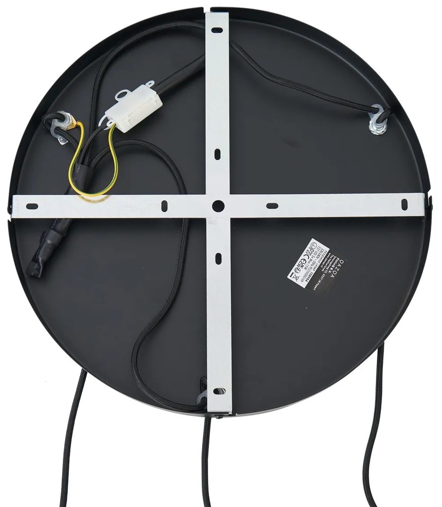 Lampada a sospensione Hotel Chic nera con vetro oro e verde 3 luci - Zuzanna