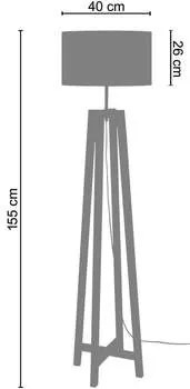 Tosel  Lampade da terra Lampada da terra trapezio legno nero  Tosel