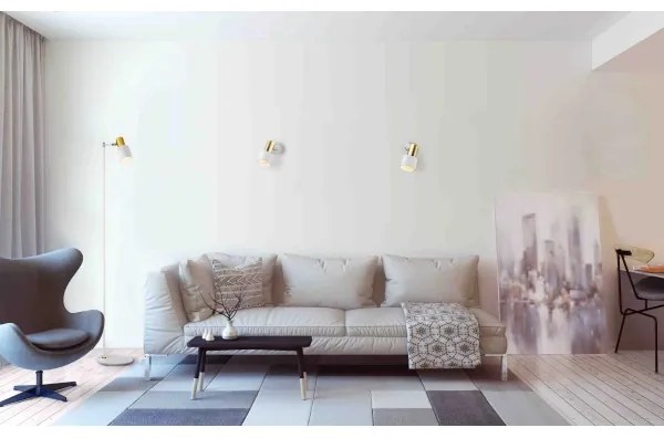 Argon 4258 - Lampada da terra DORIA 1xE27/15W/230V bianco/ottone