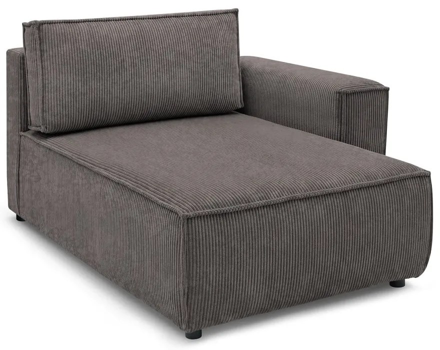 Modulo divano in velluto a coste marrone chiaro, angolo destro Nihad modular - Bobochic Paris