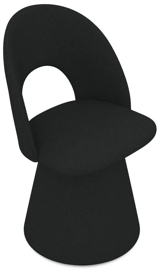 Sedia da pranzo nera in imbottito Kalo – Makamii