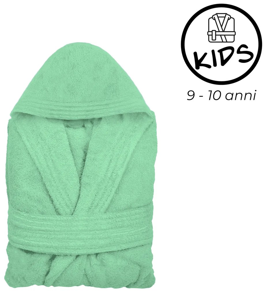 Accappatoio bambino in spugna 9 10 anni - verde