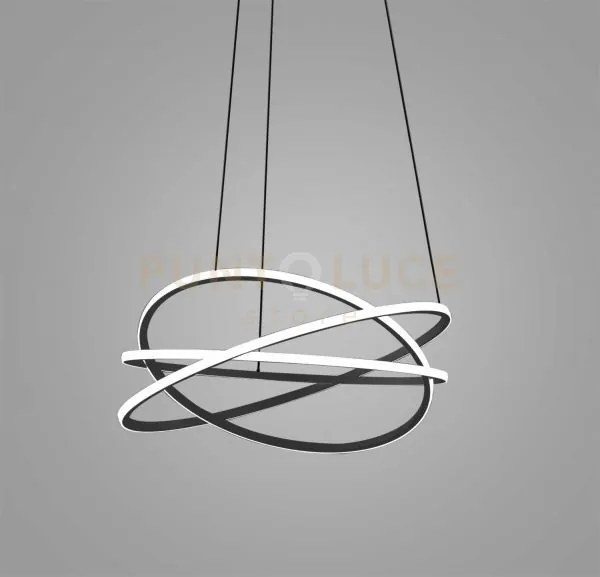 Atia s/m - lampadario a sopsensioe nero led 3000k 7300lm 100w d.80c...