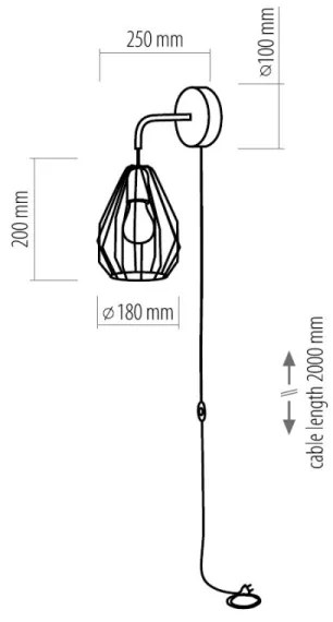 Applique BRYLANT BLACK 1xE27/60W/230V