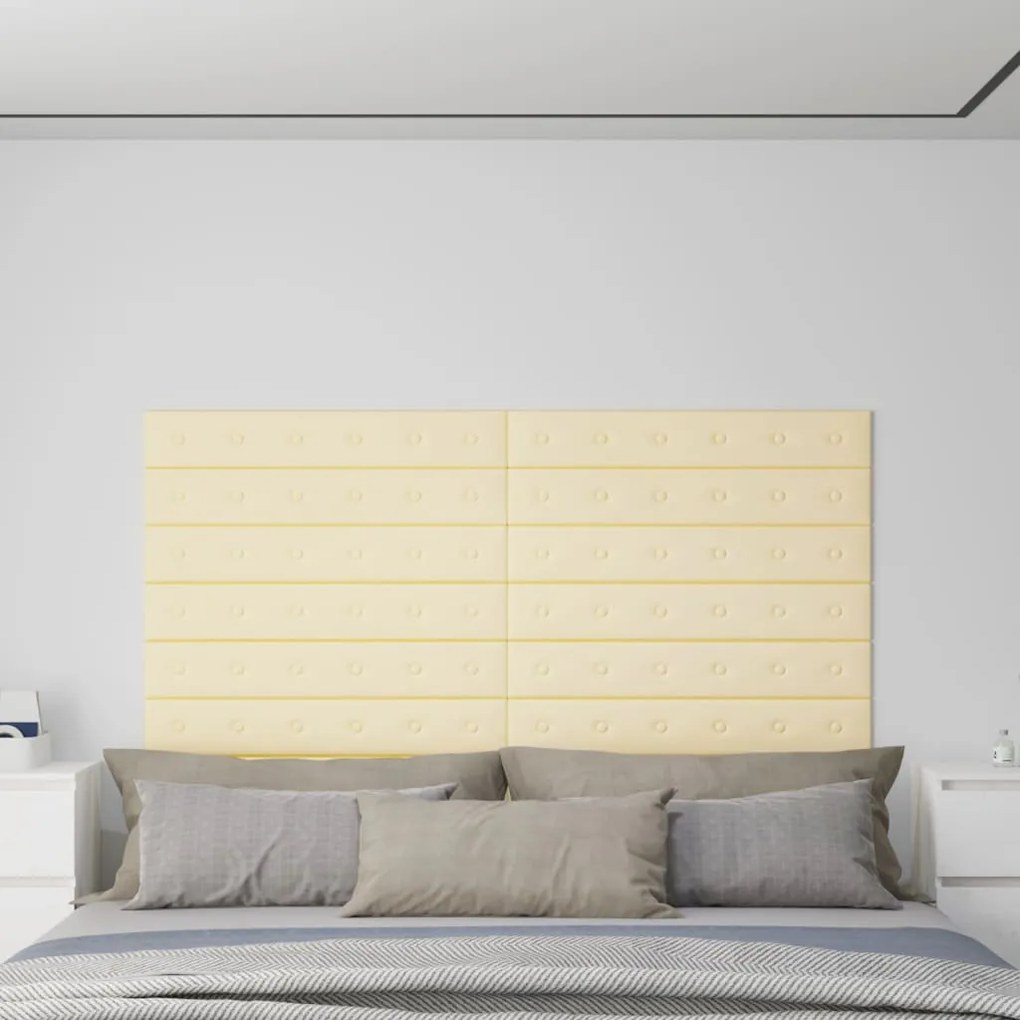 Pannelli Murali 12 Pz Crema 90x15 Cm İn Similpelle 1,62 M² /