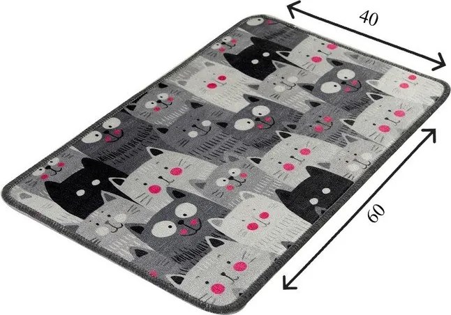 Tappetino per il bagno grigio 40x60 cm Meow – Foutastic