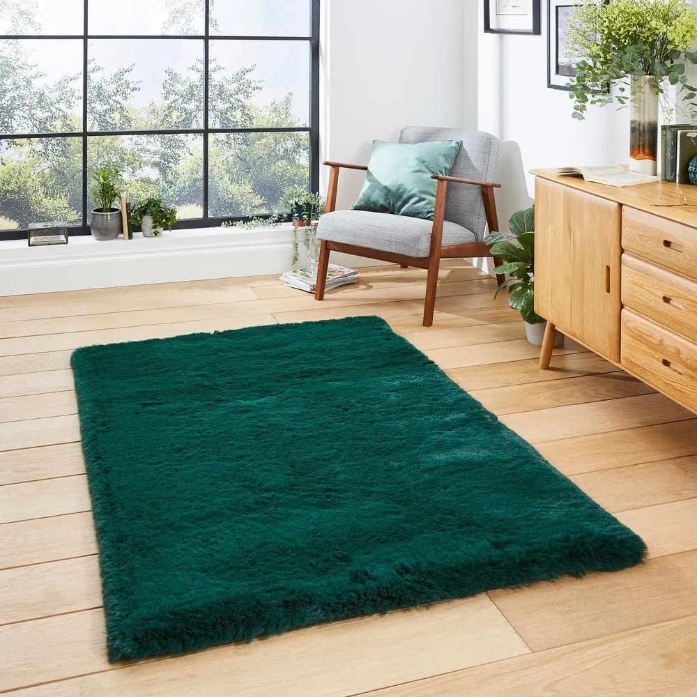 Tappeto verde smeraldo Super Teddy, 80 x 150 cm Super Teddy - Think Rugs