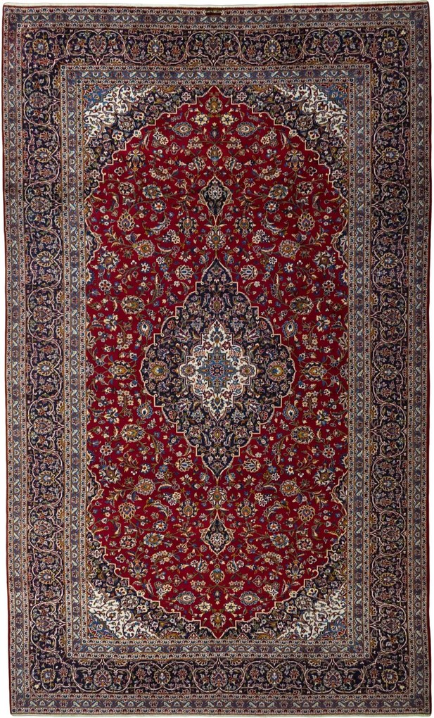 Kashan Tappeto 300x490 Rosso (Iran) Annodato A Mano