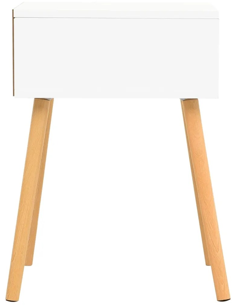Comodini 2 pz bianco e rovere 40x40x56 cm in truciolato