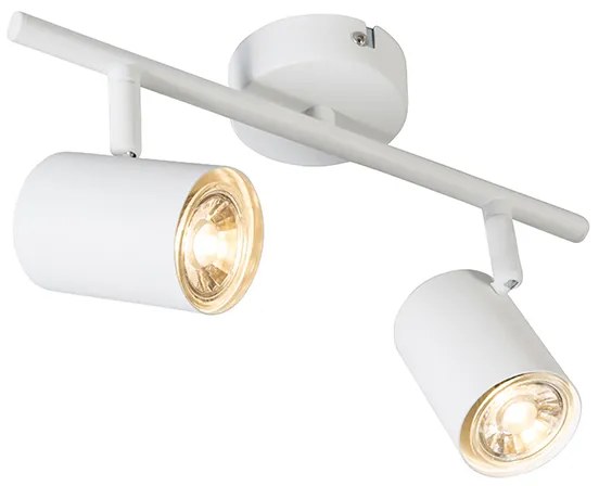 Faretto moderno bianco con 2 lampadine GU10 WiFi regolabili - Jeana