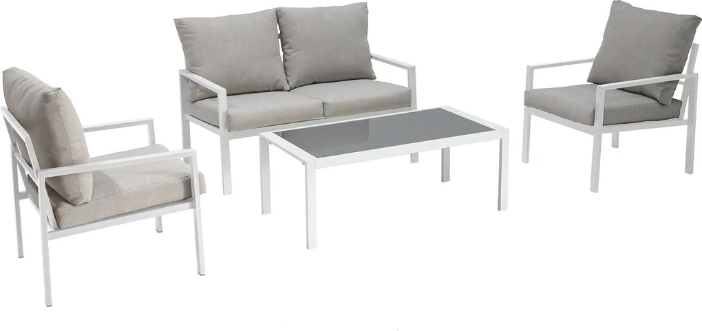 FLAMENCO - salotto con struttura in alluminio verniciato antracite o bianco