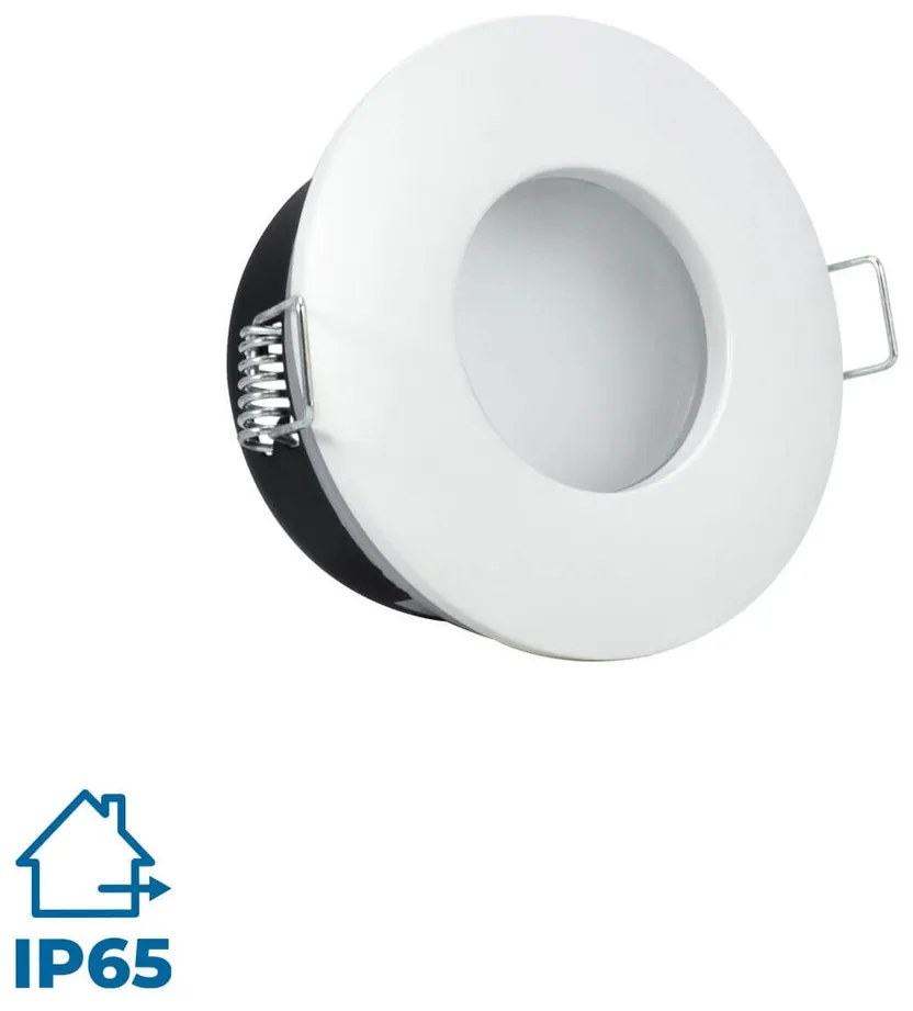 Portafaretto IP65 Tondo da Incasso per GU10 Foro Ø70mm Bianco