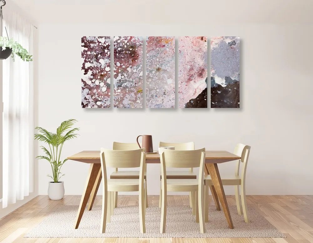 Quadri 5 pezzi – Astrazione in toni delicati