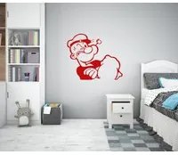 POPEYE - Adesivo murale wall sticker in vinile 55x65 cm Colore: Rosso