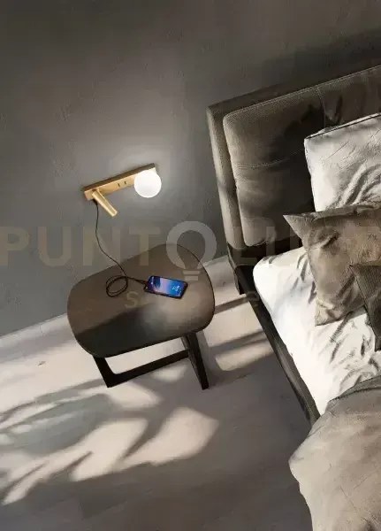 Applique in metallo oro fog 1 luce attacco g9 + led 3w faretto spot...